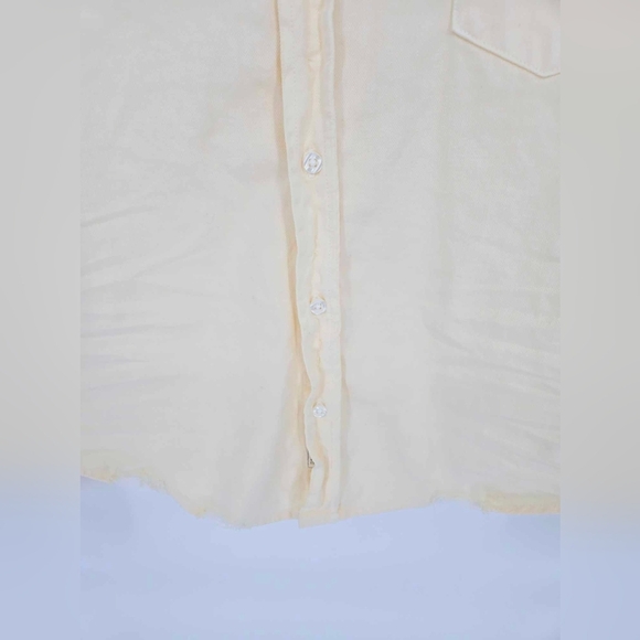 Frank Eileen Barry Shirt Solid yellow button long sleeve cotton size XS - Picture 7 of 13